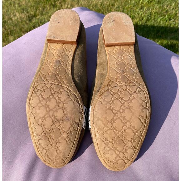 C. Wonder Zebra Embroidered Suede Flats Olive Green Orange Women's size 6.5 - Picture 6 of 11